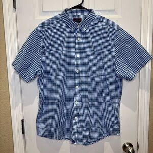 UNTUCKit Manzanilla Men's XL Short Sleeve Button Down Blue Purple Plaid